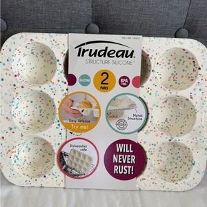 Trudeau Silicone Muffin Pan with Colorful Dots